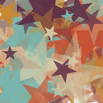 Abstract Generative Art color distributed Stars background illustration