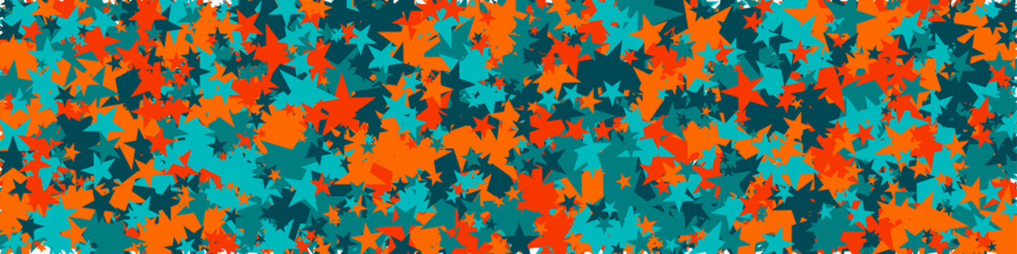 Abstract Generative Art color distributed Stars background illustration