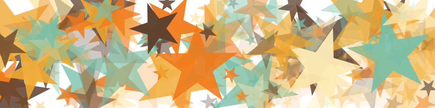 Abstract Generative Art color distributed Stars background illustration