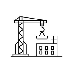 Construction crane lift line icon. Element of landscapes icon