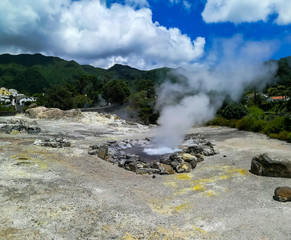 Furnas Fumarolas on Sao Miguel Island in the Azores archipelago