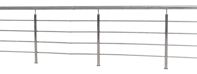 Chromium metal fence with handrail