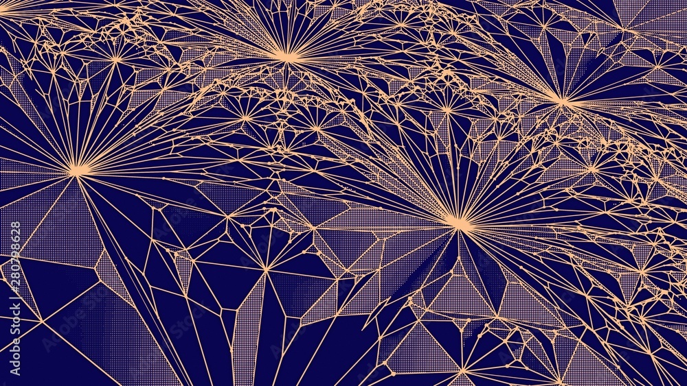 Poster abstract modern colored wire background. graphic art design. 3d rendering