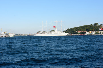 One of the biggest sailing ship in Istanbul bosphorus