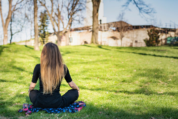 Young girl meditating