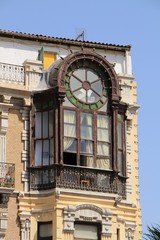 Old colorful and vintage facade in Cartagena