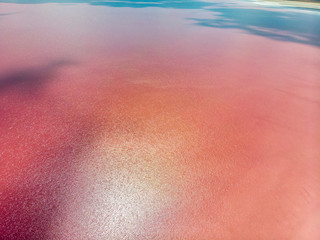 Aerial view of Lake Tuz, Tuz Golu. Salt Lake. Red, pink salt water. It is the second largest lake...