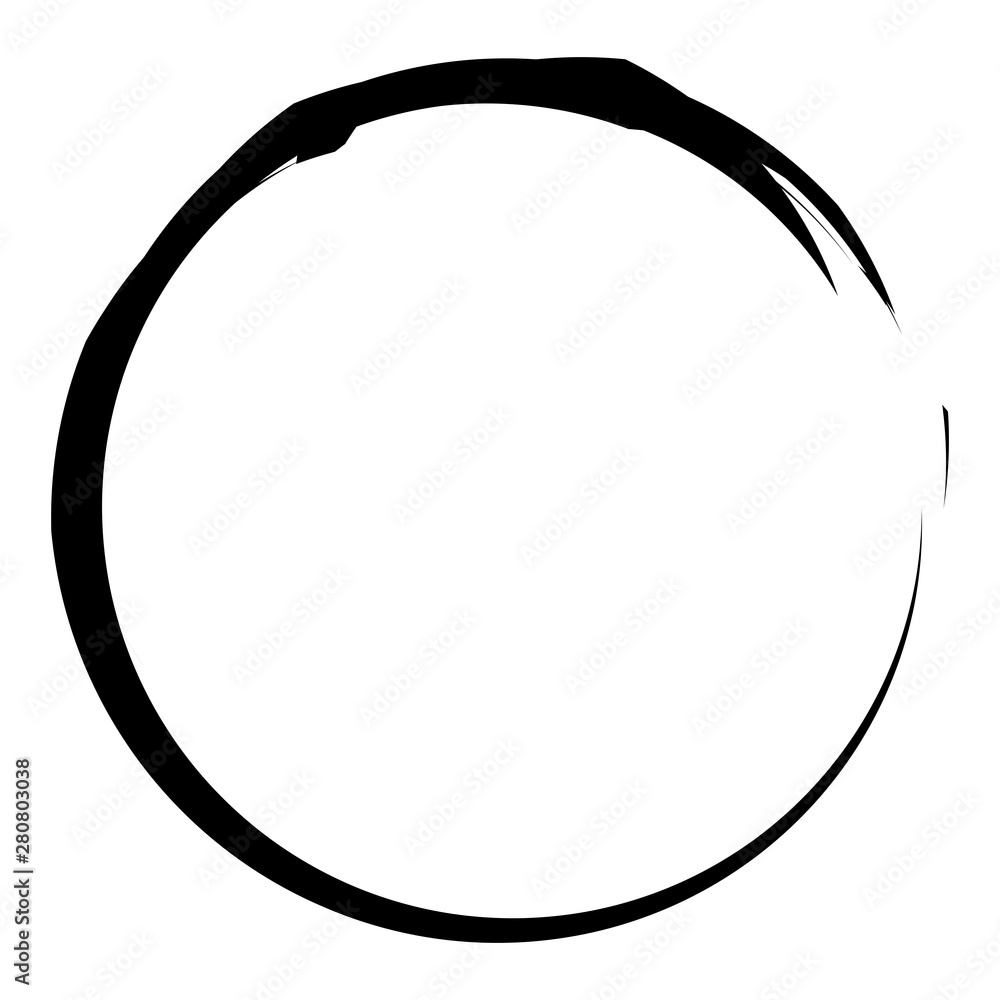 Poster circular grungy grunge circle frame / splatter, splash effect isolated on white