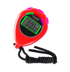 Sports equipment - Red top view Stopwatch. Isolated