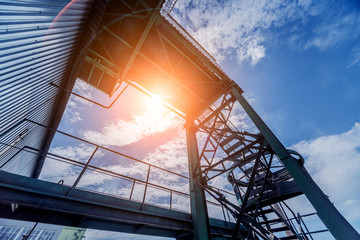 Equipment and pipeline in oil refinery.