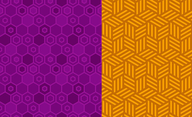 Set of seamless background. Abstract geometric patterns vector illustration