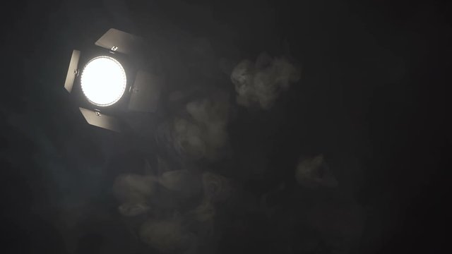 Shooting of soffit in white clouds of smoke