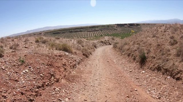 rural path between Cogollos de Guadix and Guadix, province of Granada, Andalusia, Spain