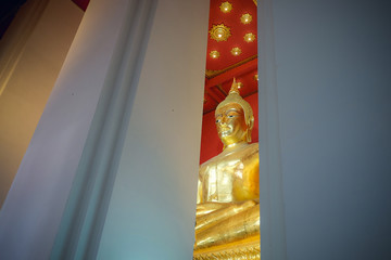 Close up of buddha statue in Wat Phra Mongkhon Bophit, Ayutthaya province,Thailand