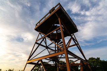 Fototapeta na wymiar Observation tower at Sunset
