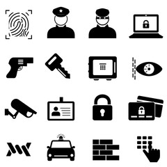 Security, safety and crime icons