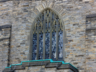 historic gothic  stained glass window