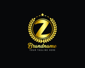 Naklejka premium Initial letter Z perfume hotel beauty Gold royal Icon Logo design - Illustration