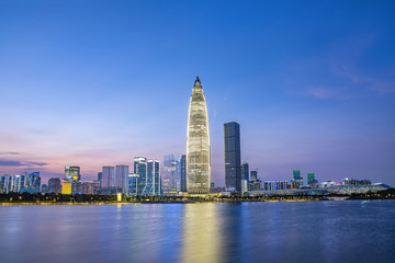 Fototapeta na wymiar China Shenzhen Talent Park skyline night scenery