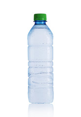 small plastic bottle with mineral water