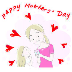 happy mothers day vector drawing