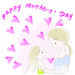 happy mothers day vector drawing
