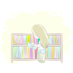 girl reading vector drawing