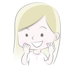 girl happy vector drawing art