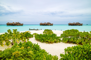Water villa at luxury resort in Maldives