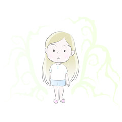 girl happy vector drawing art