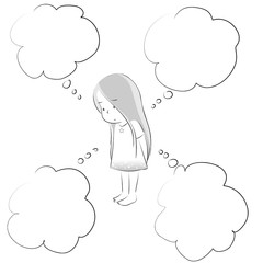 Printgirl hood vector drawing art