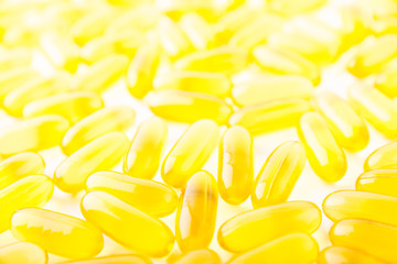 Vitamin, essential oils, dietary supplement yellow pills