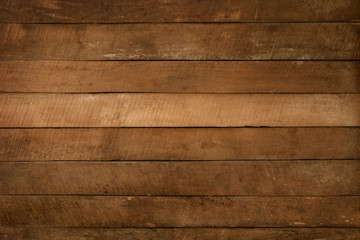 Old brown wooden plank . dark wood background.