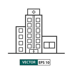 Hospital building icon. Outline style. Vector illustration EPS 10