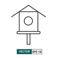 Bird house/ feeder icon. Outline style. Vector illustration EPS 10