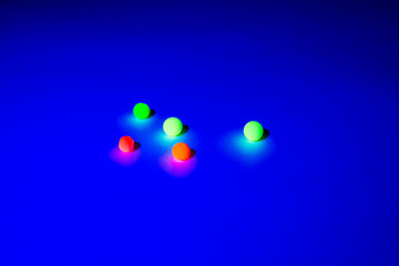 Balls on background, abstraction, multicolored, glow