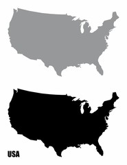 USA silhouette maps