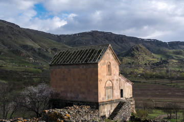 Fototapeta na wymiar The old church of Zunda in the village of Tmogvi