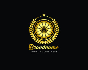 Fototapeta premium Luxury branding logo can be used for jewelry perfume spa Hotel multi-industry, cosmetics, salon, boutique, spa, company, corporate, etc
