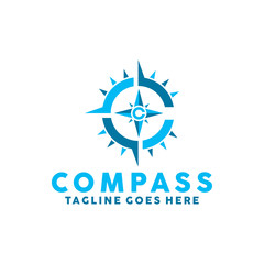 Compass Logo Vector Icon. Modern Navigation Symbol. Location Logo Design Inspiration.