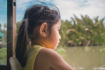 Fototapeta premium Portrait of cute little girl 