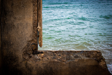 Window looking into the ocean