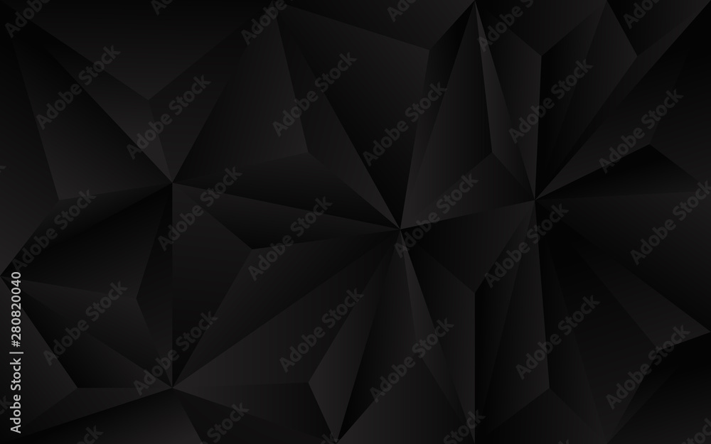 Poster abstract futuristic background with black polygon vector design. dark triangle composition technolog