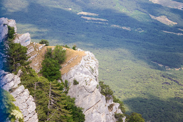 View from Mount Ai-Petri. Light sunny summer day, Crimea, Yalta, Russia.