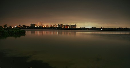 panorama of city at night