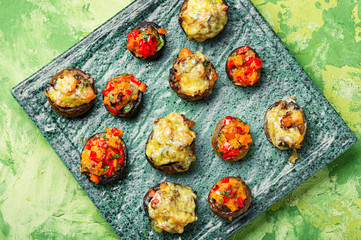 Mushrooms stuffed with vegetables