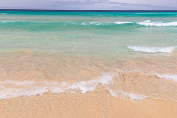 Fototapeta na wymiar Santa Monica beach in Cabo Verde Boa Vista