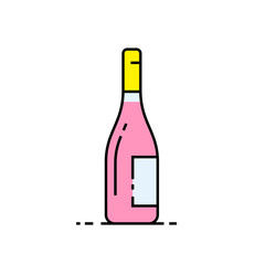 Wine bottle line icon. Alcoholic drink symbol. Liquor sign. Vector illustration.