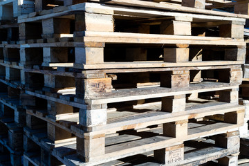old wooden pallets made of grey boards