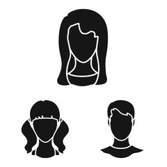 Isolated object of character and profile icon. Collection of character and dummy stock vector illustration.